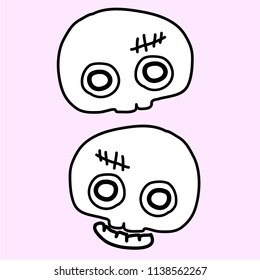 doodle skull  vector eps.10