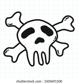 doodle skull , vector illustration