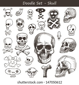 doodle skulls