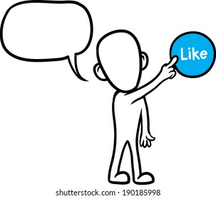 doodle small person - pressing button