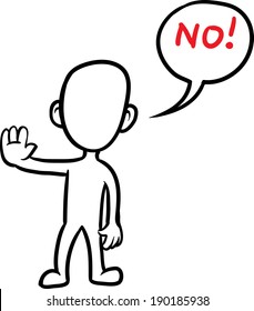 doodle small person - saying no