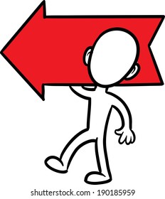 doodle small person - showing direction
