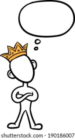 doodle small person - standing as a king