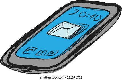 doodle smart phone and message 