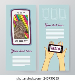 Doodle smartphone brochure template