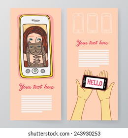 Doodle smartphone brochure template