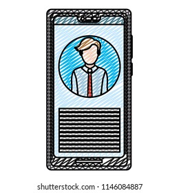 doodle smartphone with journalist news data information
