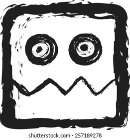 doodle smiley icon, vectoe