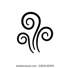 Doodle smoke icon. Water steam symbol. Hand drawn hot vapor. Line air smell symbol. Doodle fire smoke icon. Vector illustration isolated on white background.