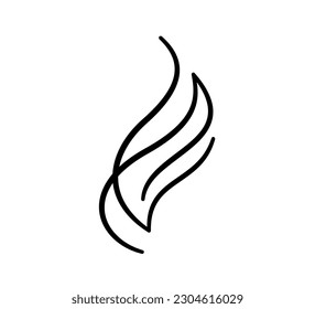 Doodle smoke icon. Water steam symbol. Hand drawn hot vapor. Line air smell symbol. Doodle fire smoke icon. Vector illustration isolated on white background.