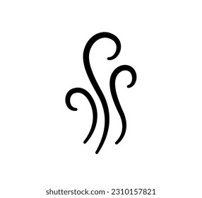 Doodle smoke icon. Water steam symbol. Hand drawn hot vapor. Line air smell symbol. Doodle fire smoke icon. Vector illustration isolated on white background.