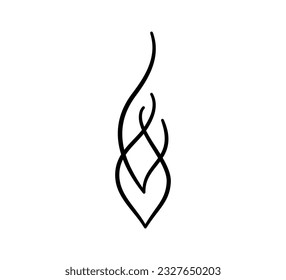 Doodle smoke icon. Water steam symbol. Hand drawn hot vapor. Line air smell symbol. Doodle fire smoke icon. Vector illustration isolated on white background.