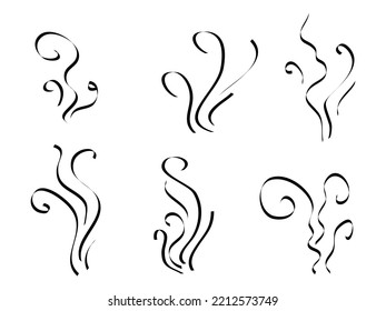 Doodle smoke, Steam design isolated on white background. vector hand drawn illustration