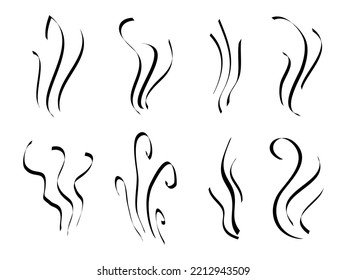 Doodle smoke, Steam design isolated on white background. vector hand drawn illustration