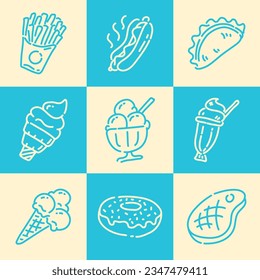 Doodle of Snack Fast Food and Drink