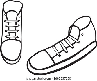 Doodle Sneakers Vector On Transparent Background Stock Vector (Royalty ...