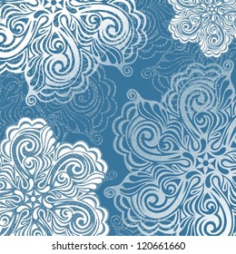 Doodle snowflake christmas background-model for design of gift packs, patterns fabric, wallpaper, web sites, etc.