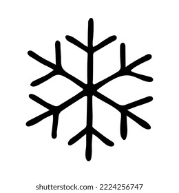 Copo de nieve con doodle. Gráficos vectoriales dibujados a mano