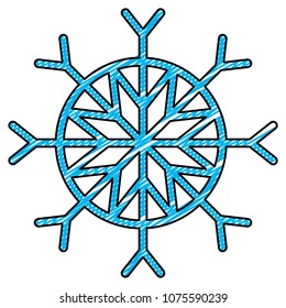 doodle snowflake style in natural winter season