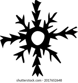 Doodle snowflake. Vector illustration of a snowflake in black and white color