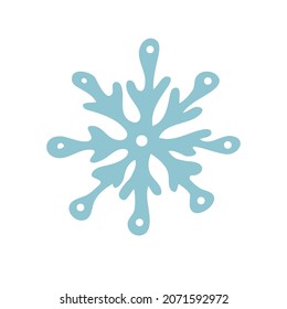 Doodle snowflakes black simple icon, vector illustration isolated on white background