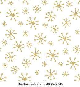 Doodle snowflakes - simple seamless pattern
