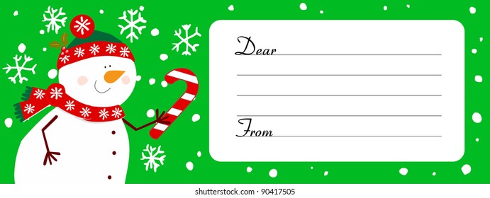 Doodle snowman greeting or invitation