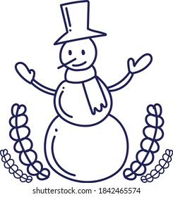 doodle of snowman vector style