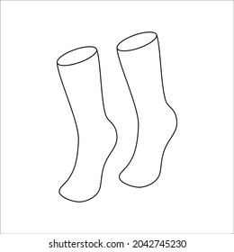 Doodle socks set design. Winter vector illustration isolated on white background.