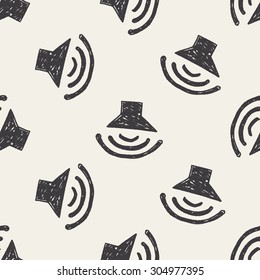 doodle Sound seamless pattern background