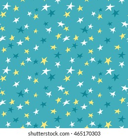 doodle space stars pattern. Seamless vector doodle hand drawn pattern with simple stars for wallpapers, scrapbooking, web page backgrounds,textile