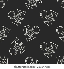 Doodle Spaceship seamless pattern background