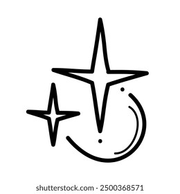 Doodle sparkle star, winkling stars. Shine icon, Clean star icon. isolated on white background. vector illustration
