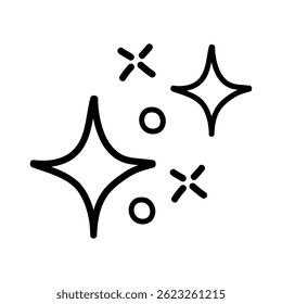 Doodle sparkle star, winkling stars. Shine icon, Clean star icon. isolated on white background. vector illustration