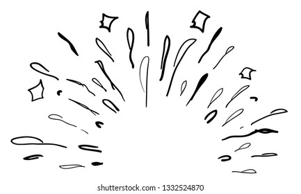 doodle sparkling hand drawn vector
