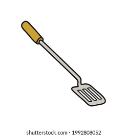 Doodle spatula icon in vector. Hand drawn spatula icon in vector. Doodle kitchen spatula illustration in vector.