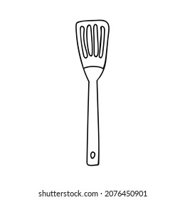 Doodle spatula icon in vector. Hand drawn spatula icon in vector. Doodle kitchen spatula illustration in vector