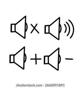 doodle Lautsprecher Symbol Set Illustration Vektor