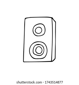 Doodle speakers icon. Hand drawn speakers icon. Speakers illustration