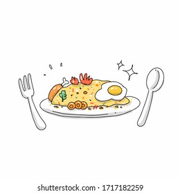 doodle of special fried rice 