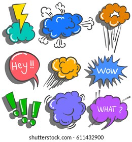 Doodle of speech bubble colorful