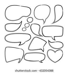 doodle speech bubble, comic speech bubble, blank speech bubble