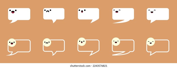 Emoticones de burbujas de habla de perro en juego