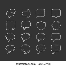 doodle speech bubble icon set