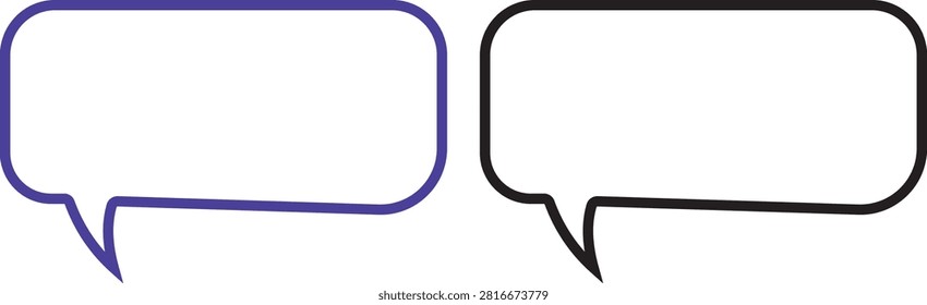 Doodle speech bubble icon set collection group with comic chat dialog message balloons, thought cloud, caption frame, text box, communication symbols isolated on transparent background