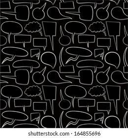 Doodle Speech Bubbles Seamless Pattern. 