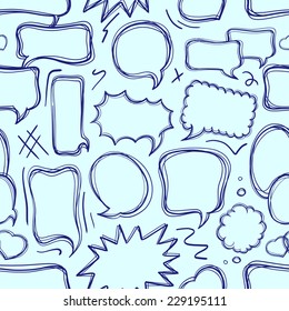 Doodle Speech Bubbles Seamless Pattern.