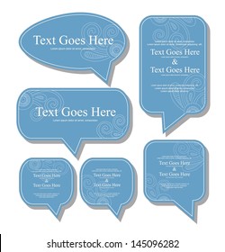 doodle speech bubbles set