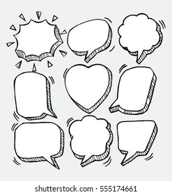 Doodle of speech comic bubbles. Comic sound effect.Vector illustration.