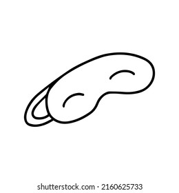 Doodle speeping mask vector illustration. Hand drawn sleep mask doodle clip art